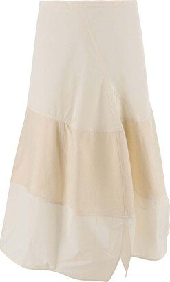 High-Waisted Panelled Midi Skirt