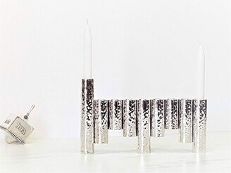 Menorah, Hanukkah Gift, Candelabra, Modern Judaica, Religious Gifts, Chanukah Made in Israel, Silver Menorah