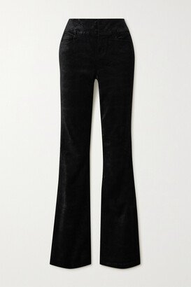 Lou Lou Cotton-blend Velvet Flared Pants - Black