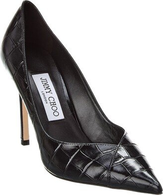 Cass 95 Croc-Embossed Leather Pump