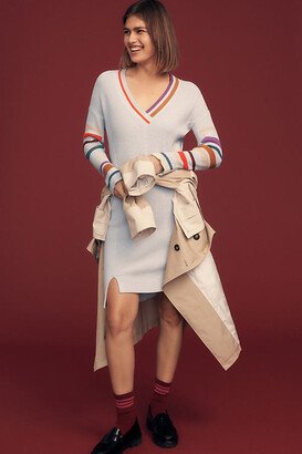 Daily Practice by Anthropologie Stripe-Sleeve Sweater Dress