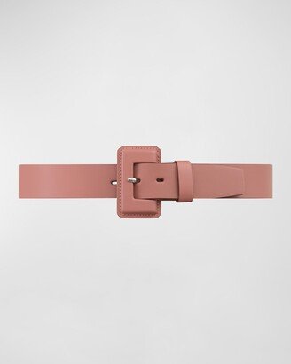 Vaincourt Paris La Petite Merveilleuse Timeless Leather Belt with Covered Buckle-AA