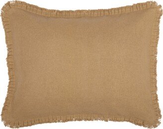 Burlap Natural Standard Sham w/ Fringed Ruffle 21x27