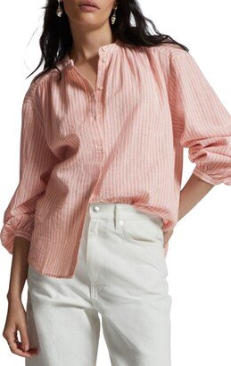 Stripe Linen & Cotton Blouse