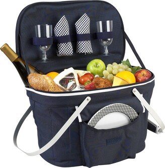 Collapsible Picnic Basket Cooler - Equipped with Service For 2