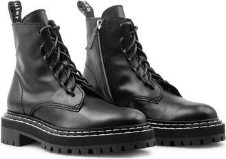 Womens Leather Ankle Combat & Lace-up Boots-AB