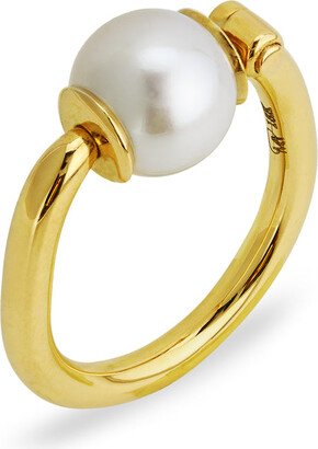 Pearl Trundle Lock Yellow Gold Ring