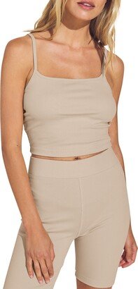 Rib Stretch Cotton Crop Camisole