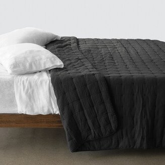 The Citizenry Full/Queen Organic Cotton Gauze Quilt Charcoal