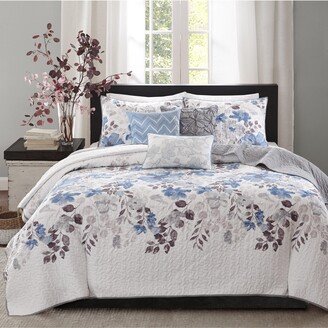 Gracie Mills Luna Coverlet Set, Blue - Full/Queen