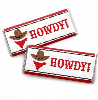 Big Dot Of Happiness Western Hoedown - Candy Bar Wrapper Wild West Cowboy Party Favors - Set of 24