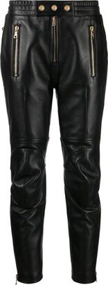 Slim-Fit Leather Trousers-AB