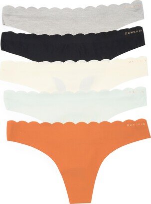 Assorted 5-Pack Scallop Edge Laser Cut Thongs