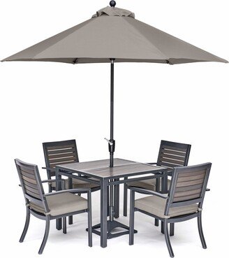 Agio Closeout! Marlough Ii Outdoor Aluminum 5-Pc. Dining Set (36 Square Dining Table and 4 Dining Chairs), Created for Macy's