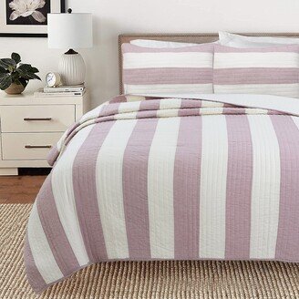 Cozy Line Home Fashions Cozy Line Josie Stripe Reversible Cotton Quilt Set