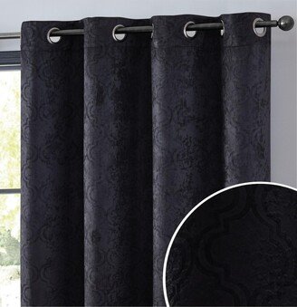 Redmont Lattice Pattern Thick Soft Thermal Insulated Energy Efficient Room Darkening Privacy Blackout Grommet Curtain Panels for Living Room