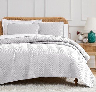 Chevron 3Pc Quilt And Sham Set-AA