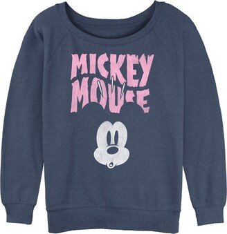 Mickey Mouse & Friends Junior' Mickey & Friend Surpried Logo Sweathirt - Blue Heather - Medium