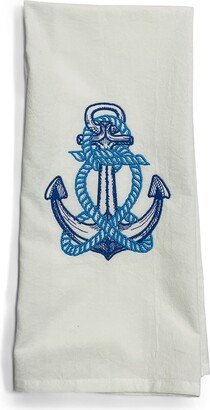 Embroidered Nautical Rope & Anchor Home Kitchen Towel Guest Tea Linen Housewarming Hostess Gift