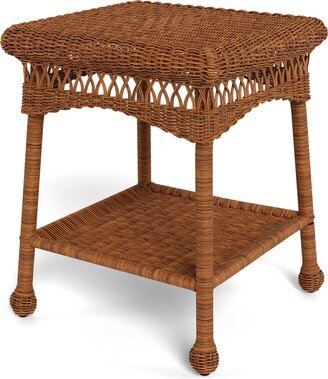 Portside Southwest Amber Square Outdoor Wicker Side Table