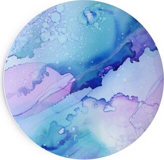 Salad Plates: Watercolor Waves - Blue And Purple Salad Plate, Blue