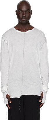 White Loose Thread Long Sleeve T-Shirt