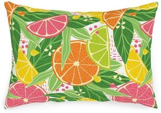 Outdoor Pillows: Summer Citrus Fruit Slices - Multi Outdoor Pillow, 14X20, Double Sided, Multicolor