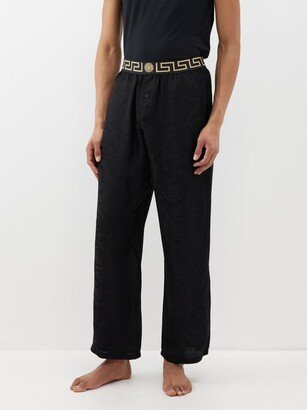 Logo-jacquard Satin Pyjama Trousers