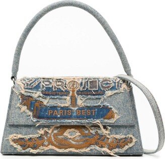 Distressed-Finish Cotton Shoulder Bag