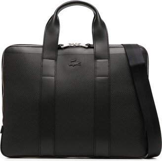 Chantaco logo-embossed leather laptop bag
