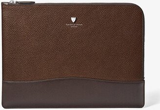 Womens Tobacco City Large Logo-embossed Leather Laptop Case