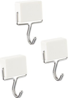 ThreeByThree Seattle Magnetic Swinging Hooks White/Silver Pkg/3