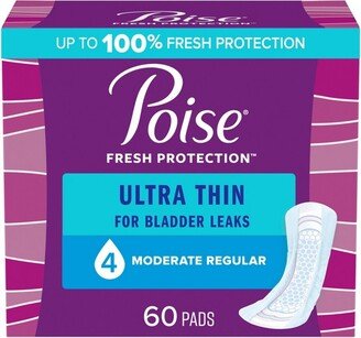 Poise Ultra Thin Postpartum Incontinence Pads for Women - Moderate Absorbency - - 60ct