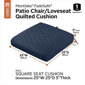 Montlake FadeSafe Square Seat Quilted Lounge Cushion