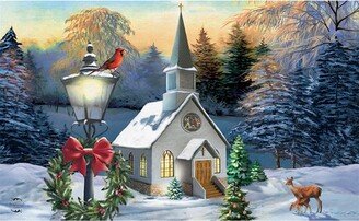 Briarwood Lane Come All Ye Faithful Winter Doormat Church Cardinal Indoor Outdoor 30