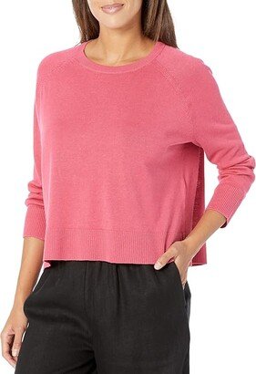 Raglan Sleeve Crew Neck Pullover (Geranium) Women's Clothing