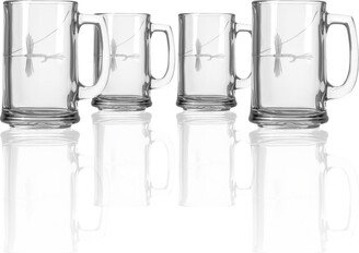 Fly Fishing Beer Mug 16Oz- Set Of 4 Glasses