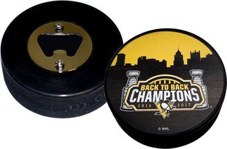 2016-2017 Pittsburgh Penguins Back To Stanley Cup Champions Hockey Puck Bottle Opener