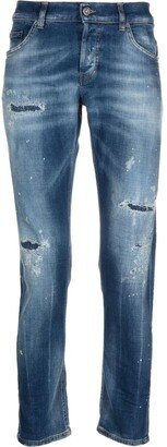 Bleached-Wash Detail Jeans