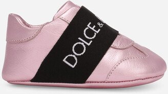 Newborn slip-on sneakers in laminated nappa leather