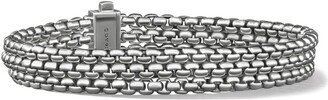 Sterling Silver Three-Row Box Chain Bracelet