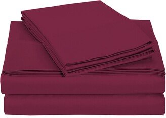 University 6 Piece Burgundy Solid Full Sheet Set