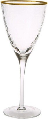 Set Of 6 Wine Glasses With Simple Gold Design - 3.5D X 8.5H