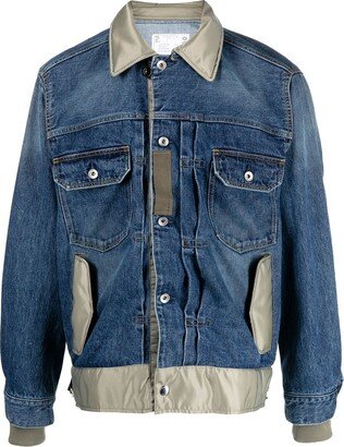 Contrasting-Collar Denim Jacket