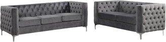 Best Master Furniture Camila 2-piece Velvet Sofa Set