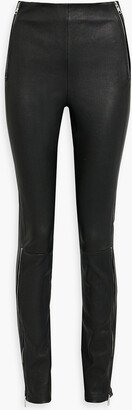 Zip-detailed leather skinny pants