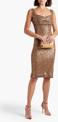 Sequined stretch-tulle dress