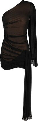 Hosiery draped minidress