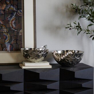 The Novogratz Aluminum Faceted Decorative Bowl