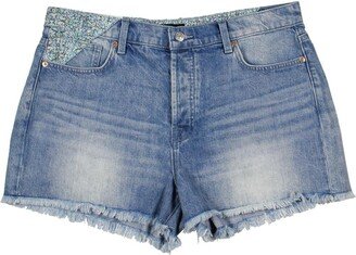 Womens Denim Mini High-Waist Shorts